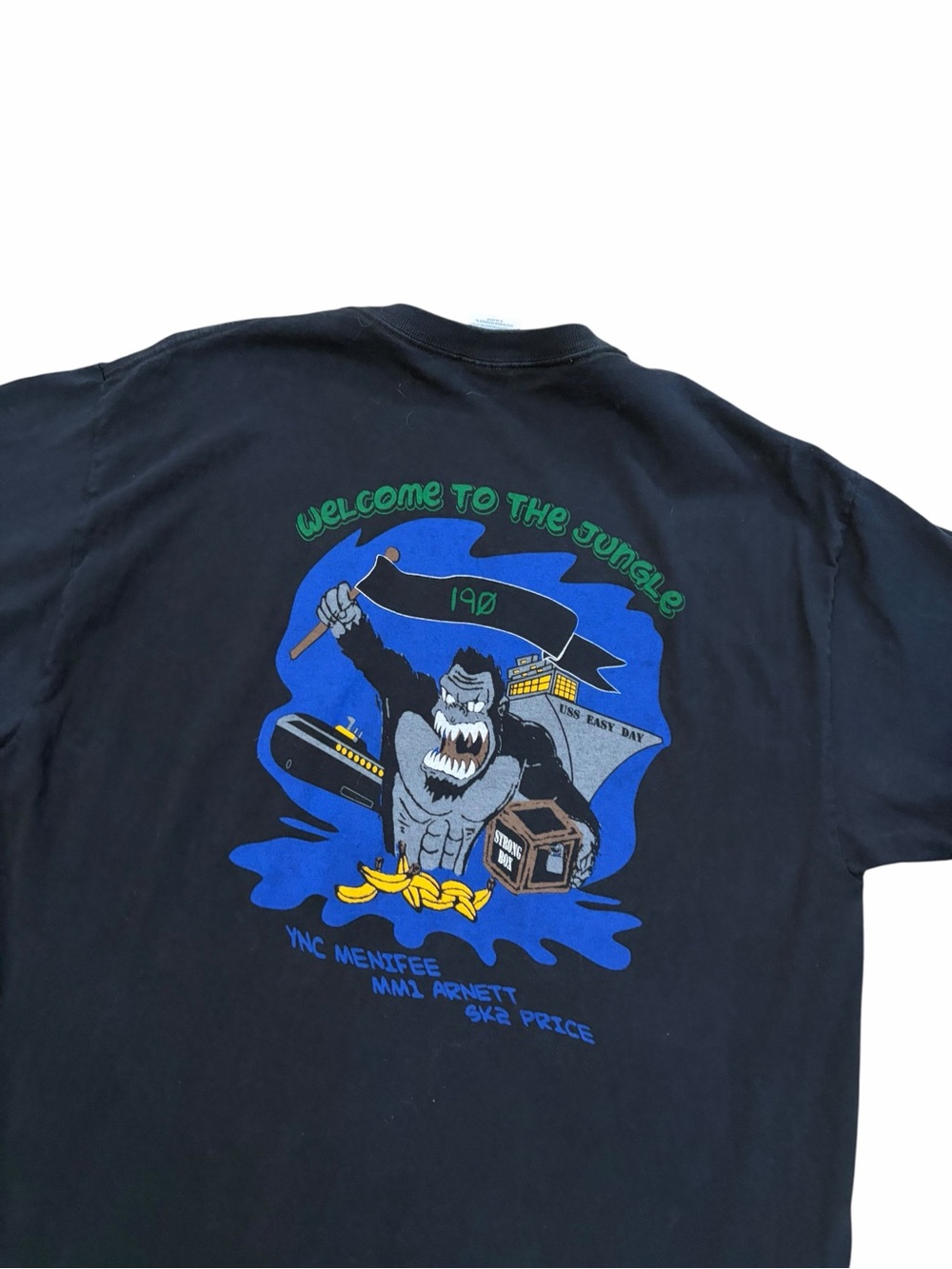 VTG US Navy Welcome to the Jungle Graphic Shirt Mens Large USS Easy Day
